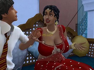 Desi Telugu Dominate Saree Tante Lakshmi wurde von einem jungen Mann - Band 1, Teil 1 - Outcast Launen - mit englischen Untertiteln verführt