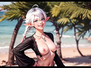 AI menghasilkan Alisaie Crowning blow Fantasy XIV