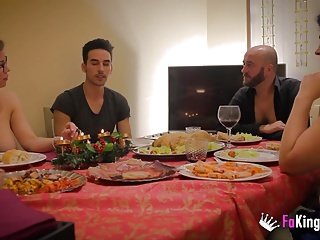 dîner de famille de Noël avecun une touche